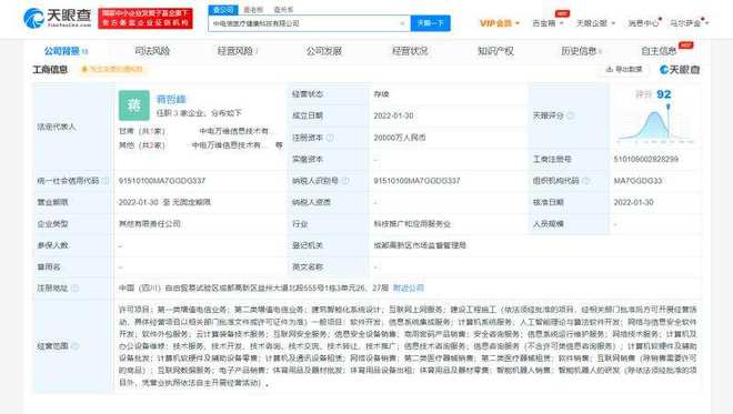 中國(guó)電信成立醫(yī)療健康科技公司 布局人工智能理論與算法軟件開發(fā)新賽道